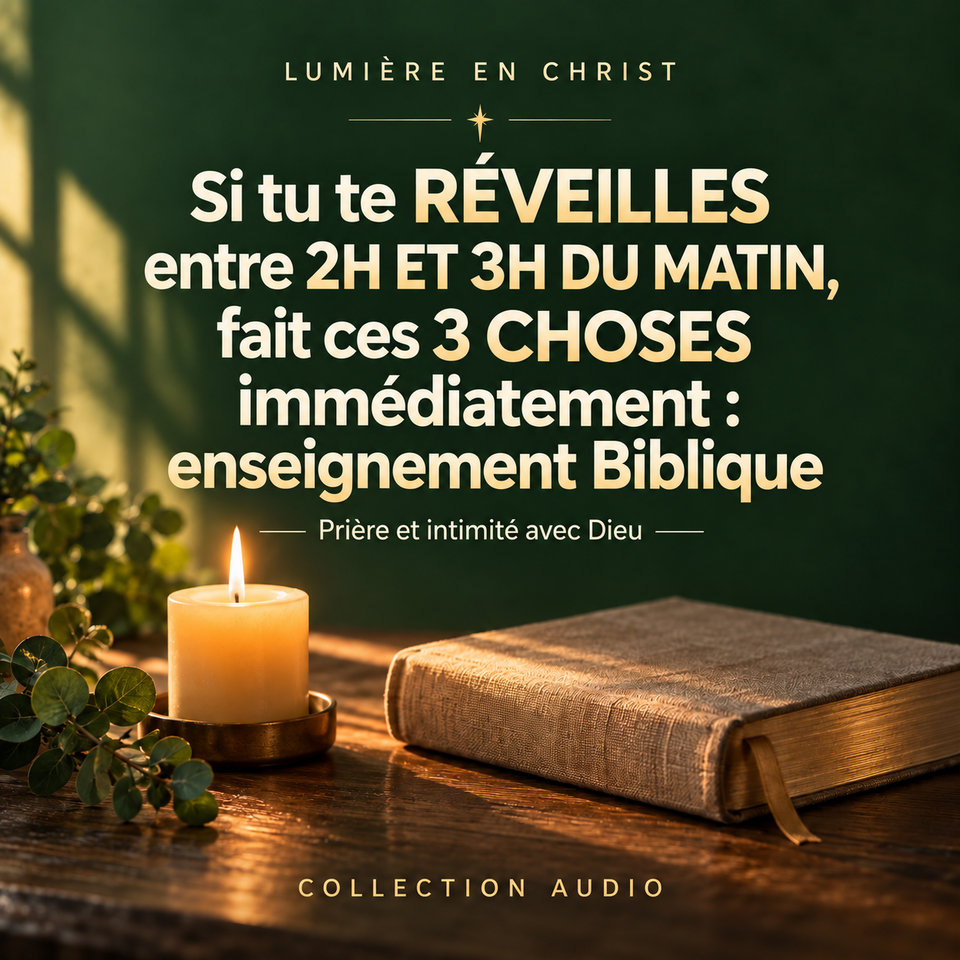 Si tu te RÉVEILLES entre 2H ET 3H DU MATIN, fait ces 3 CHOSES immédiatement : enseignement Biblique