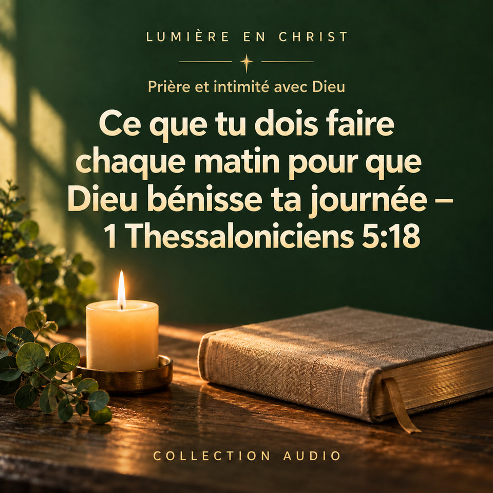 Ce que tu dois faire chaque matin pour que Dieu bénisse ta journée — 1 Thessaloniciens 5:18