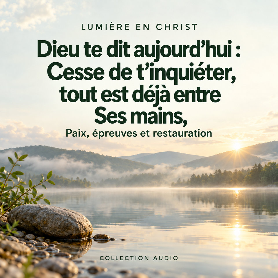 Dieu te dit aujourd’hui : Cesse de t’inquiéter, tout est déjà entre Ses mains,
