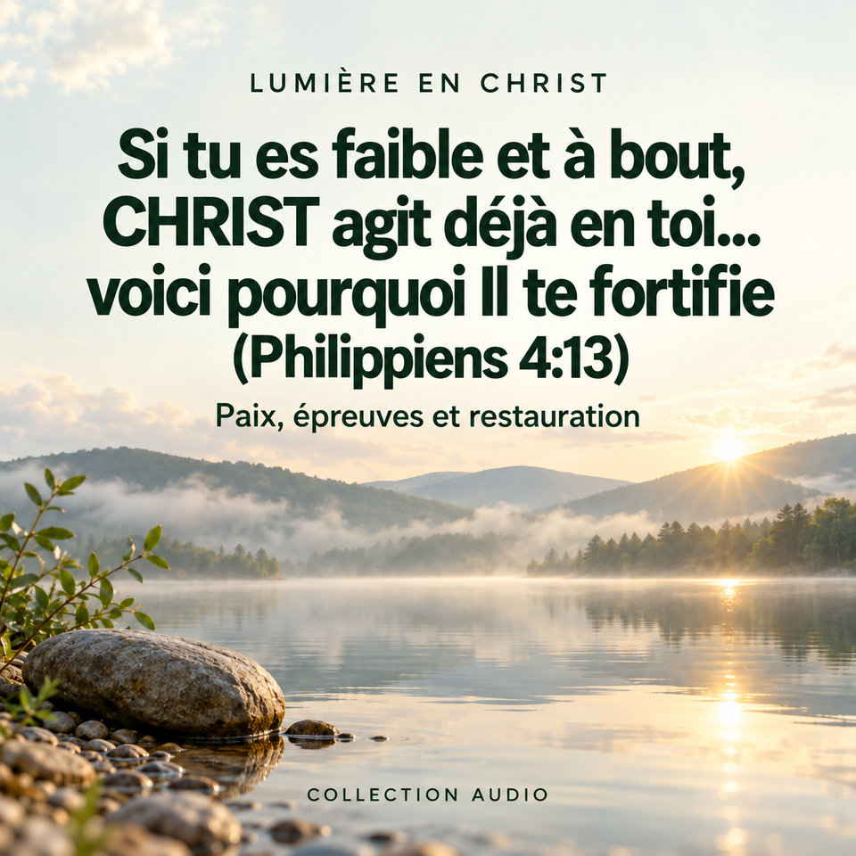 Si tu es faible et à bout, CHRIST agit déjà en toi… voici pourquoi Il te fortifie (Philippiens 4:13)