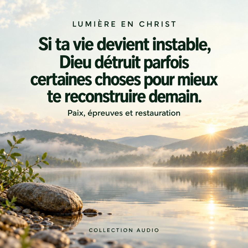 Si ta vie devient instable, Dieu détruit parfois certaines choses pour mieux te reconstruire demain.