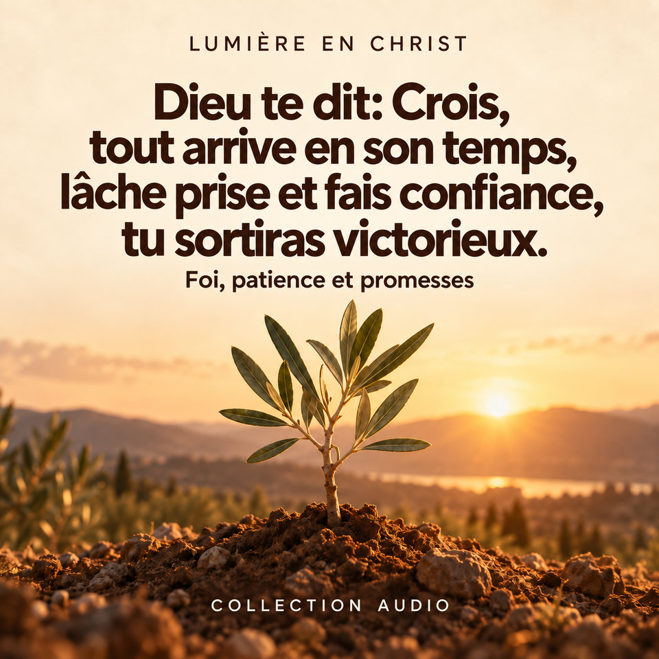Dieu te dit: Crois, tout arrive en son temps, lâche prise et fais confiance, tu sortiras victorieux.