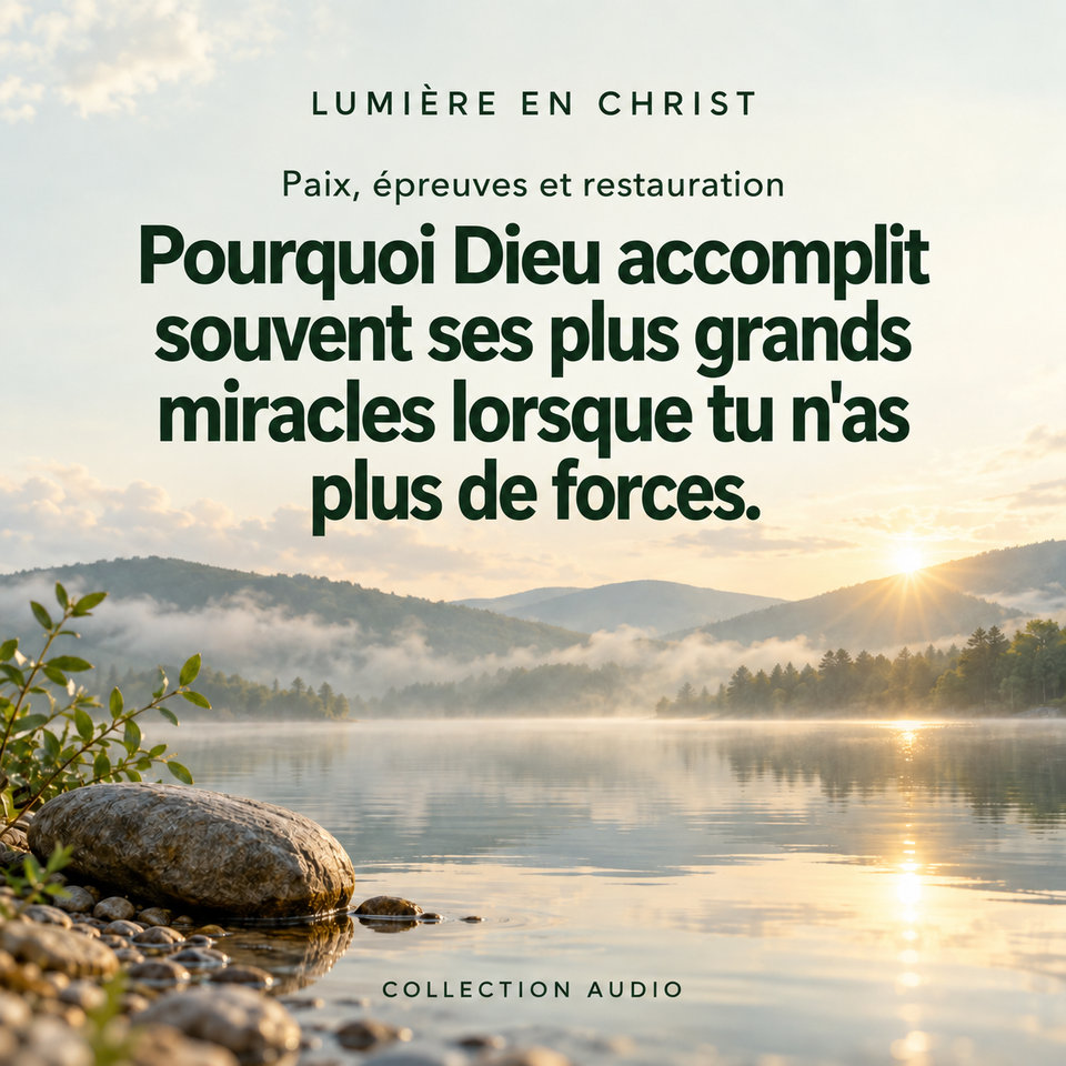 Pourquoi Dieu accomplit souvent ses plus grands miracles lorsque tu n’as plus de forces.