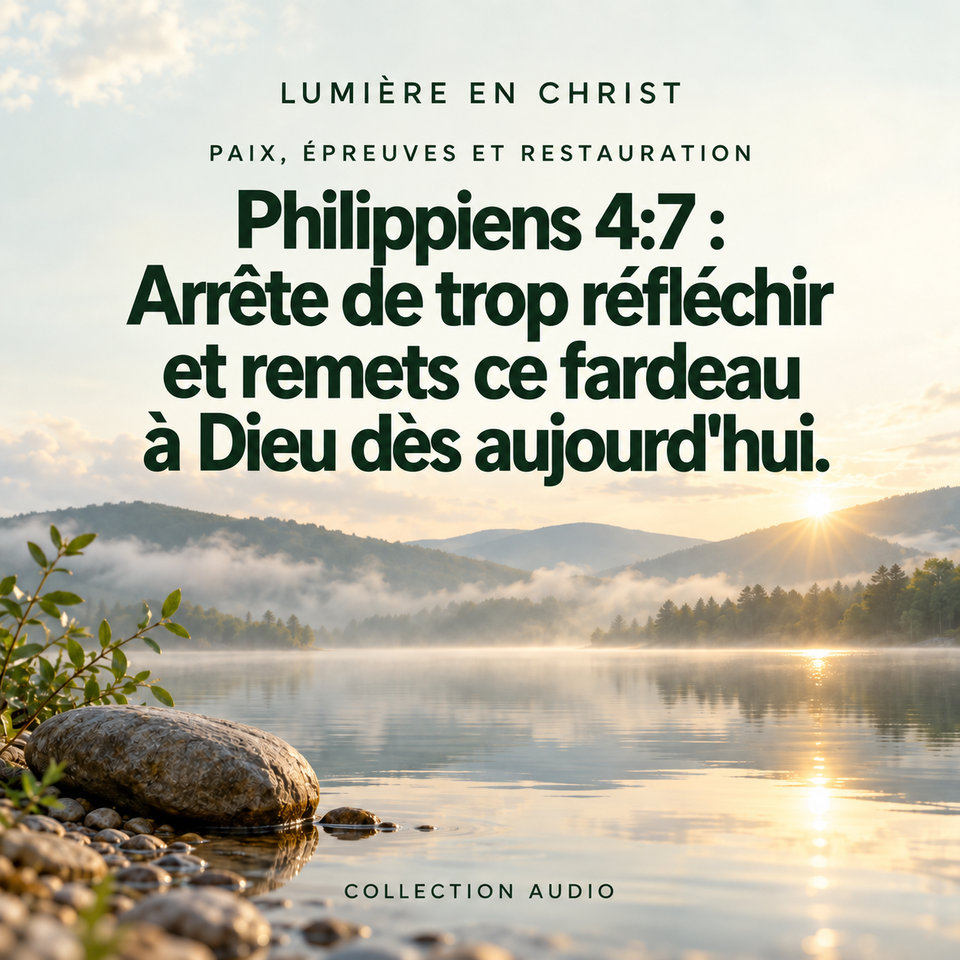Philippiens 4:7 : Arrête de trop réfléchir et remets ce fardeau à Dieu dès aujourd’hui.