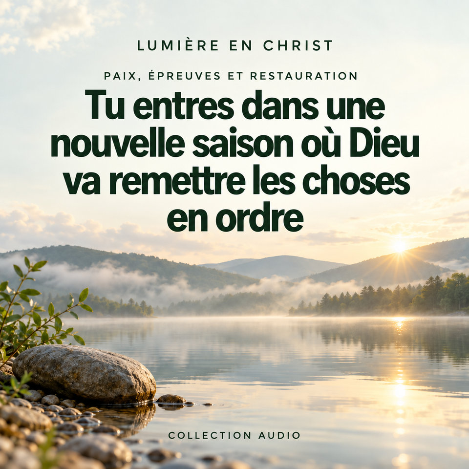 Tu entres dans une nouvelle saison où Dieu va remettre les choses en ordre