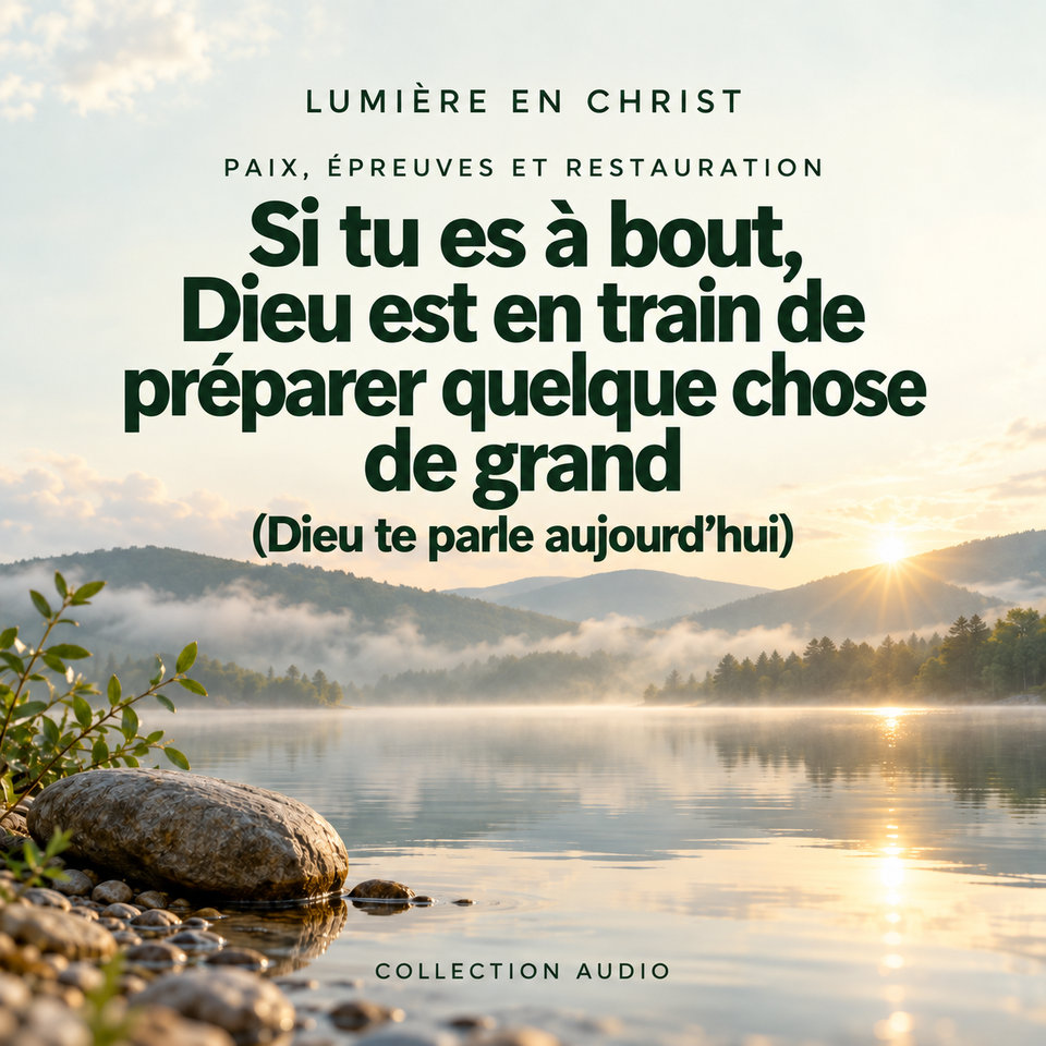 Si tu es à bout, Dieu est en train de préparer quelque chose de grand  (Dieu te parle aujourd’hui)