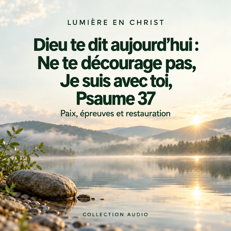 Dieu te dit aujourd’hui : Ne te décourage pas, Je suis avec toi, Psaume 37