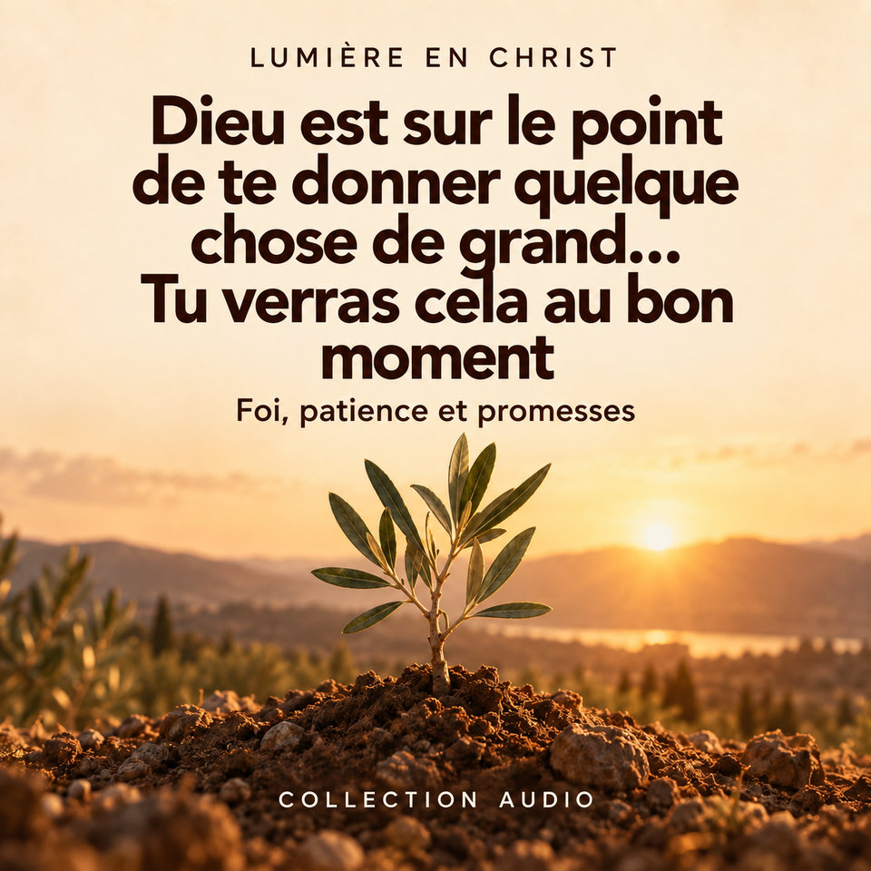 Dieu est sur le point de te donner quelque chose de grand… Tu verras cela au bon moment