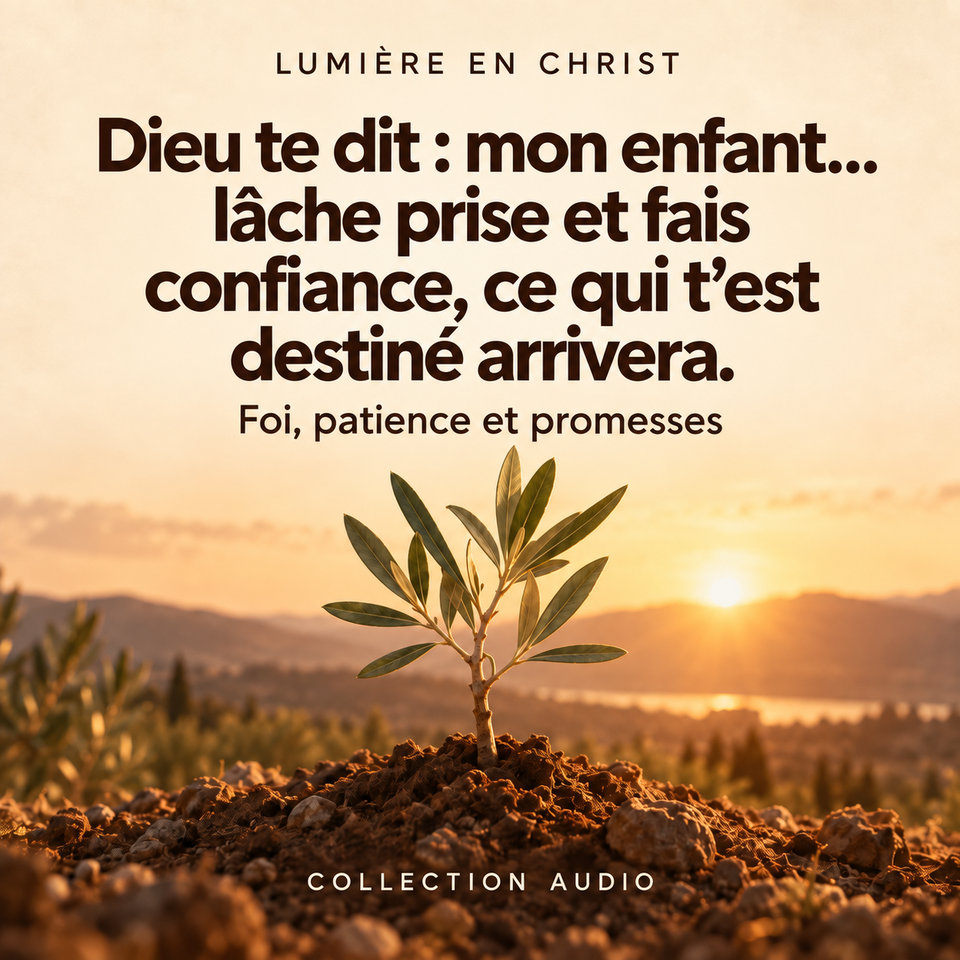 Dieu te dit : mon enfant… lâche prise et fais confiance, ce qui t’est destiné arrivera.