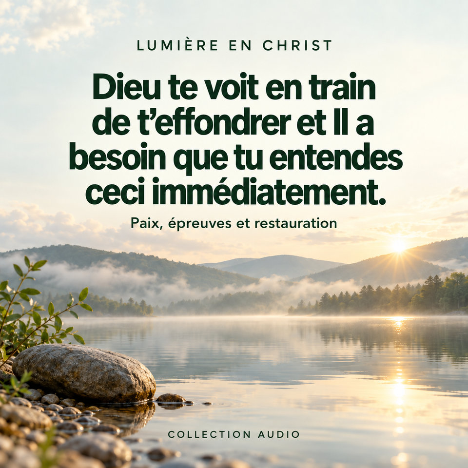 Dieu te voit en train de t’effondrer et Il a besoin que tu entendes ceci immédiatement.
