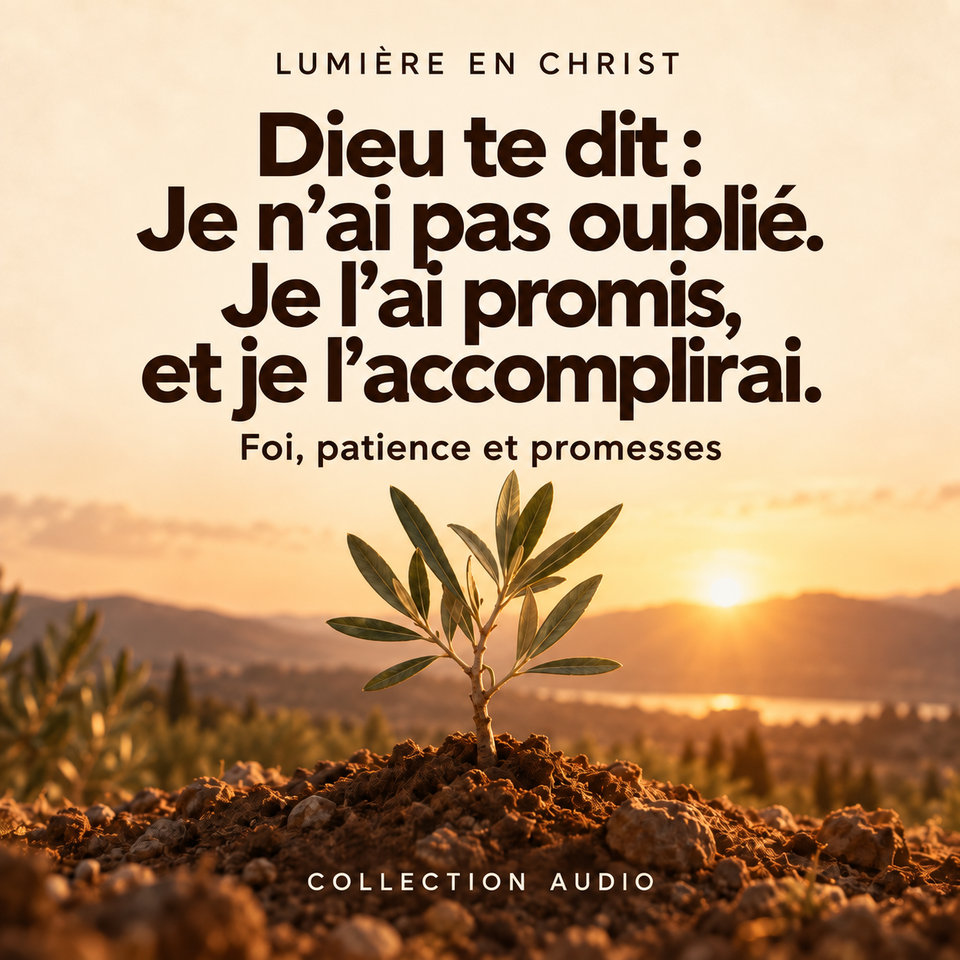 Dieu te dit : Je n’ai pas oublié. Je l’ai promis, et je l’accomplirai.