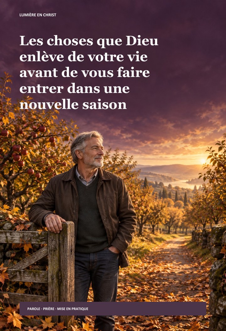 Les choses que Dieu enlève de votre vie avant de vous faire entrer dans une nouvelle saison