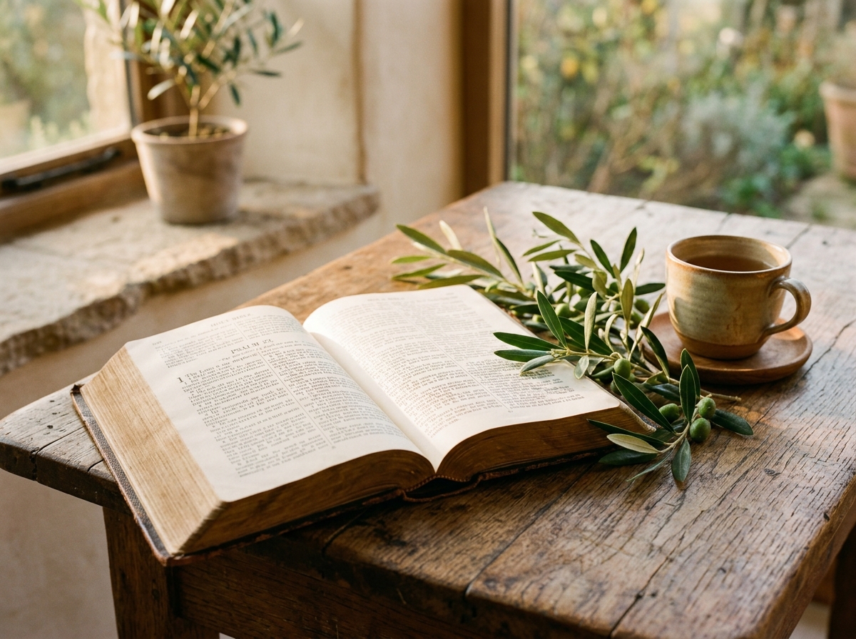 Bible Ouverte au Lever du Jour